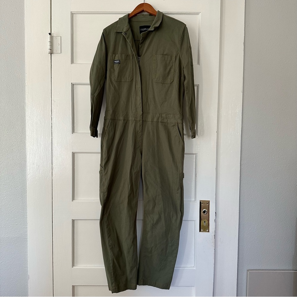Wildfang Essential Long Sleeve Coverall — Olive